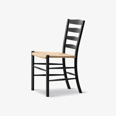 Nordic Nest Fredericia Furniture Klint chair Natural-woven black-lacquered oak