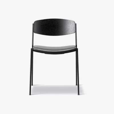 Nordic Nest Fredericia Furniture Lynderup 3081 chair Leather omni 301-black