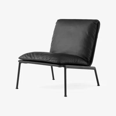 Nordic Nest &Tradition Muno LN18 lounge chair Warm black-Noble leather Black
