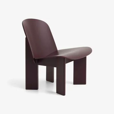 Nordic Nest HAY Chisel lounge chair Dark bordeaux lacquered beech