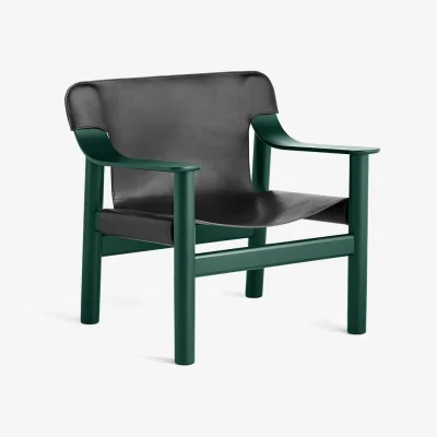 Nordic Nest HAY Bernard lounge chair leather black-Hunter beech frame