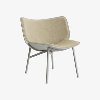 Nordic Nest HAY Dapper lounge chair Linen dark beige-dusty grey oak-grey frame