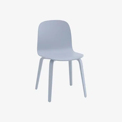 Nordic Nest Muuto Visu chair wooden base Light blue