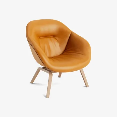 Nordic Nest HAY About a Lounge AAL83 Soft lounge chair Leather Sense cognac-water-based lacquered oak legs