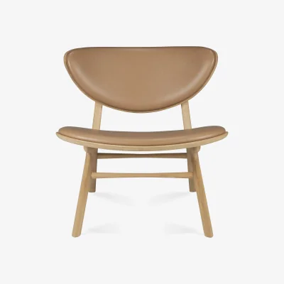 Nordic Nest Ethnicraft Eye lounge armchair Lacquered oak-leather Sienna