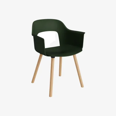 Nordic Nest HAY Layout Armchair 221 armchair Bottle green-lacquered oak