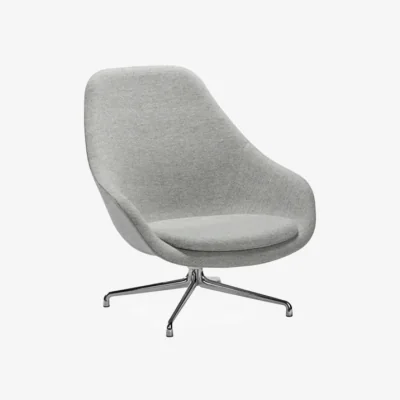 Nordic Nest HAY About a Lounge AAL91 lounge chair Light grey-polished aluminium