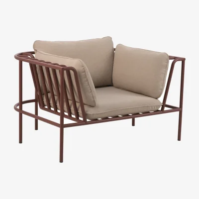 Nordic Nest Brafab Collier armchair Zin red-teddy beige