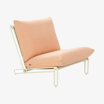 Nordic Nest Brafab Blixt lounge armchair Pearl white-teddy orange