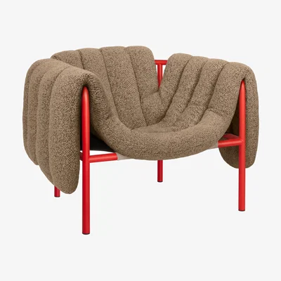 Nordic Nest Hem Puffy lounge chair Sawdust-traffic red