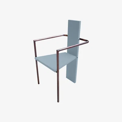 Nordic Nest Källemo Concrete armchair Sky blue-copper plated base