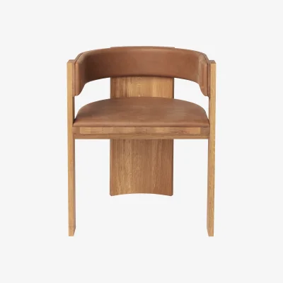 Nordic Nest Kristina Dam Studio Collector chair Warm lacquered oak–cognac leather