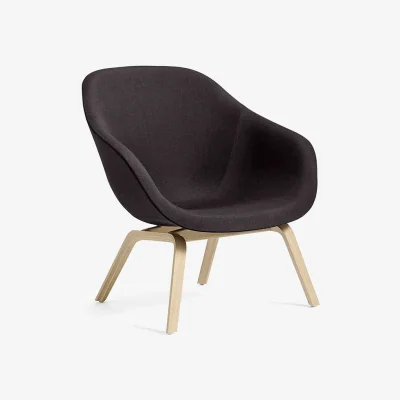 Nordic Nest HAY About A Lounge AAL83 lounge chair Fabric black dark brown melange-soap-treated oak frame