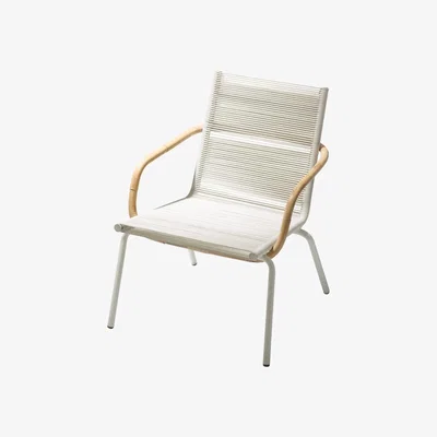 Nordic Nest Cane-line Sidd lounge chair White Cane-Line lacing