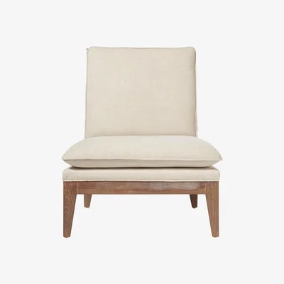 OKA Vasa Linen Lounge Chair - Natural