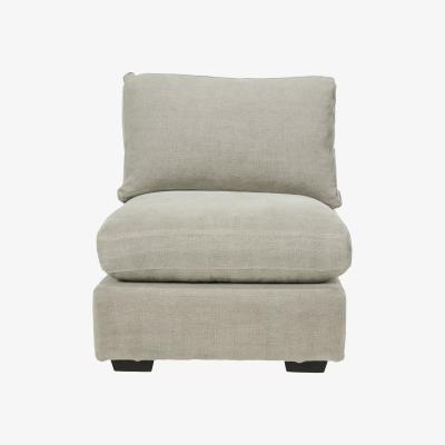 OKA Savile Armless Chair Loose Cover - Washed Grey