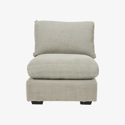 OKA Savile Armless Chair Loose Cover - Washed Grey