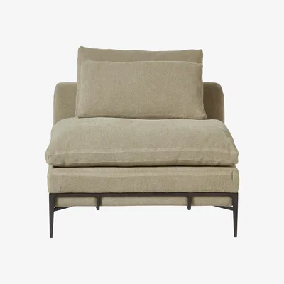 OKA Norga Armless Chair - Taupe Linen