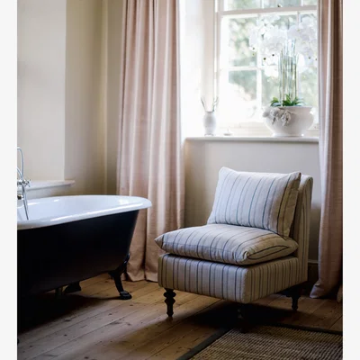 OKA OKA, Rosina Hedley Linen Slipper Chair - Natural, Armchair