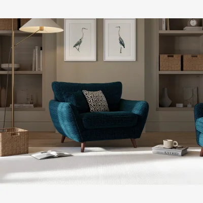 Oak&More Palma Teal Chenille Fabric Armchair