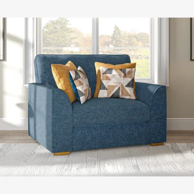 Oak&More Jasper Indigo Chenille Fabric Love Chair