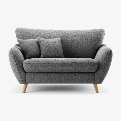 Oak&More Palma Charcoal Chenille Fabric Love Chair