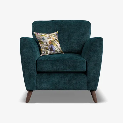 Oak&More Naples Teal Velvet Armchair