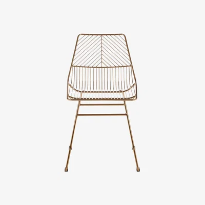 Olivia's Olivia's Soft Industrial Collection - Distance Small Metal Wire Chair in Gold