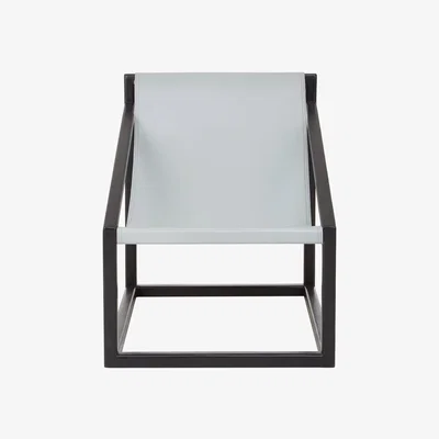 Olivia's Olivia's Karter Accent Chair in Black Teak Wood & Grey Leather