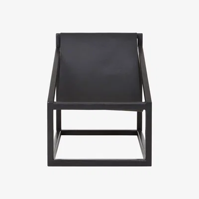 Olivia's Olivia's Kora Accent Chair in Black Teak Wood & Black Leather