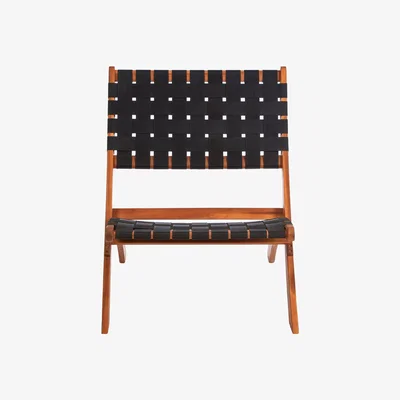 Olivia's Olivia's Emily Woven Accent Chair Black & Natural Acacia Wood