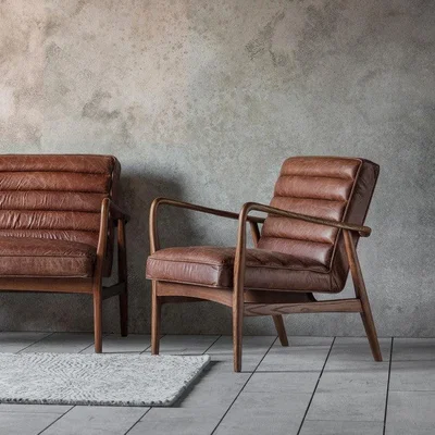 Olivia's Gallery Direct Datsun Vintage Brown Occasional Chair