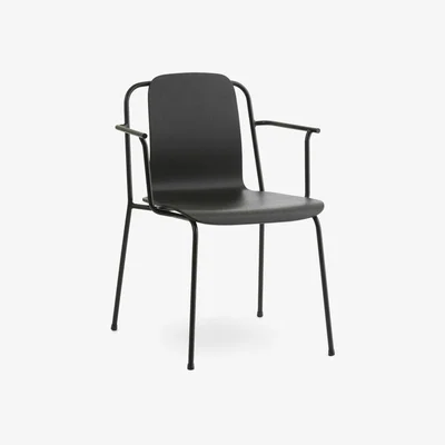 Olivia's Normann Copenhagen Studio Black Steel Occasional Chair / Black