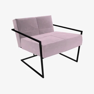 Olivia's Gillmore Federico Blush Pink Velvet With Black Frame Occasional Chair