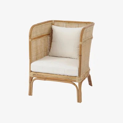 Olivia's Libra Toba Natural Occasional Chair with High Wrap Round Back Rattan