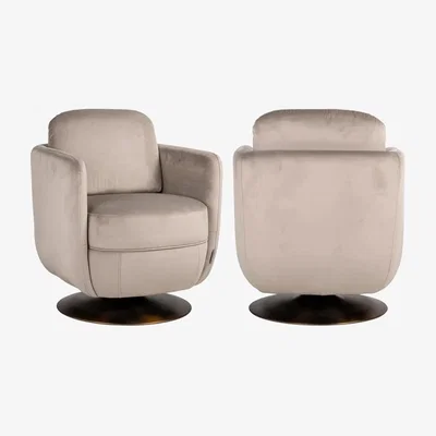 Olivia's Richmond Turner Swivel Chair in Khaki Velvet