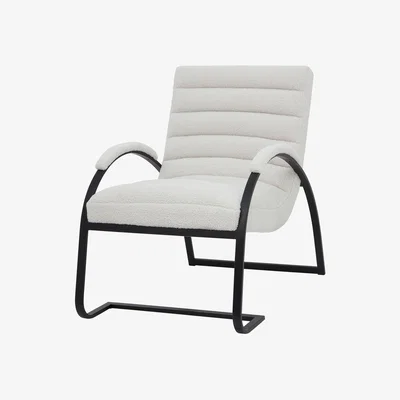 Olivia's Hill Interiors Bouclé Ribbed Ark Chair