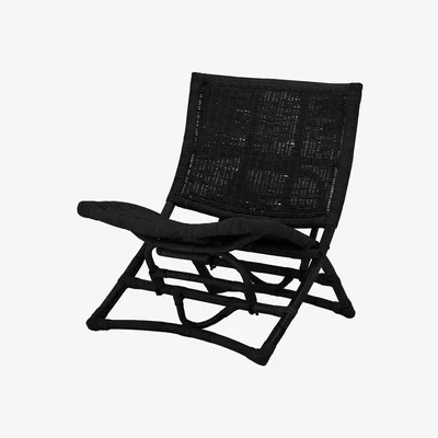 Olivia's Bloomingville Baz Rattan Lounge Chair in Black