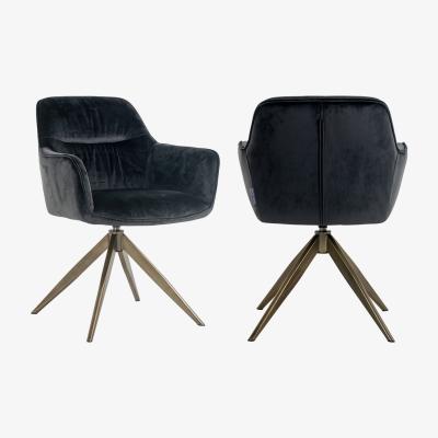 Olivia's Richmond Aline Swivel Chair Antracite Velvet