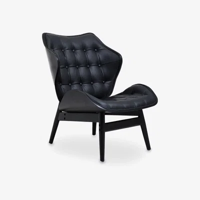Olivia's Olivia's Violet Accent Chair in Faux Black Leather