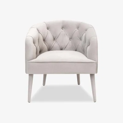 Olivia's Liang & Eimil Langham Kaster Light Grey Velvet Occasional Chair