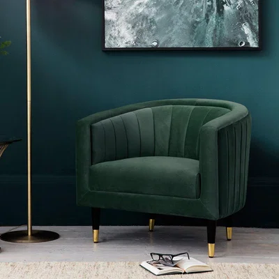 Olivia's Hudson Living Serrano Mallard Velvet Occasional Chair / Green