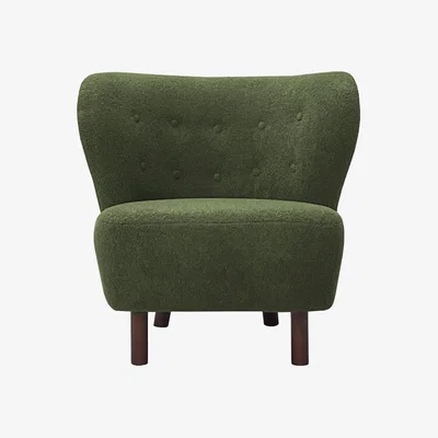 Olivia's Libra Urban Botanic Collection - Lewis Wingback Occasional Chair in Hunter Green Boucle