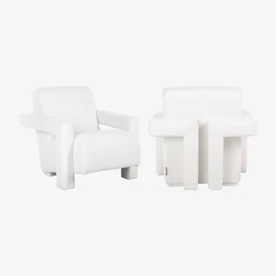 Olivia's Richmond Casey White Furry Chair