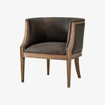 Olivia's Theodore Alexander Orlando Accent Chair in Leather