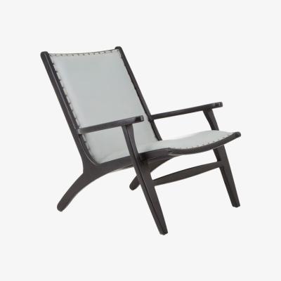 Olivia's Olivia's Kate Leaned Occasional Chair Leather Grey
