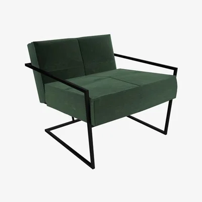 Olivia's Gillmore Federico Deep Green Velvet With Black Frame Occasional Chair