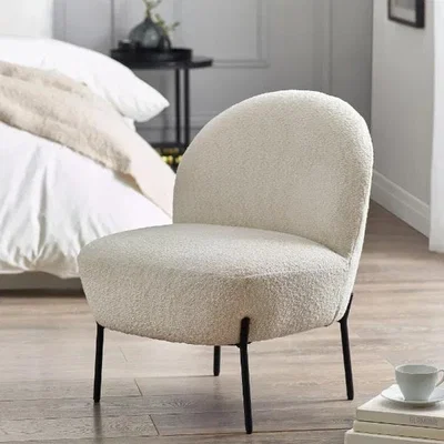 Downtown Julian Bowen Lulu Boucle Accent Chair - Ivory