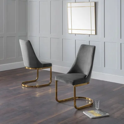 Downtown Julian Bowen Vittoria Cantilever Dining Chair - Grey