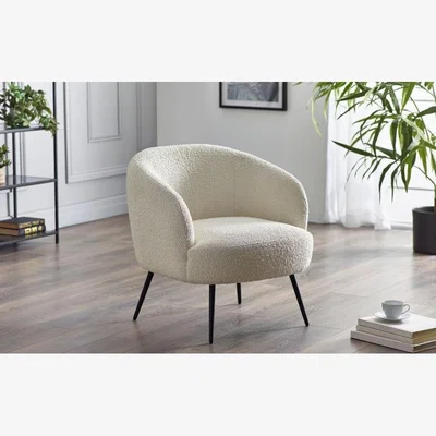 Downtown Julian Bowen Gigi Boucle Accent Chair - Ivory